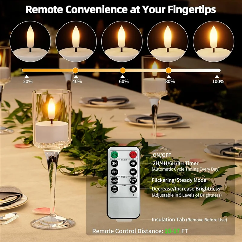Rechargeable Flameless LED Tea Lights – 6pcs with Charging Station