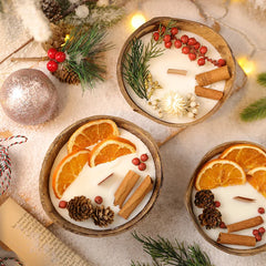 Coconut Bowl Scented Candle with Dried Flowers – Soy Wax Decorative Candle - candletown.net