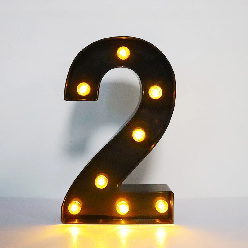 22cm LED Alphabet and Number Lights – Black Letter Decor - candletown.net