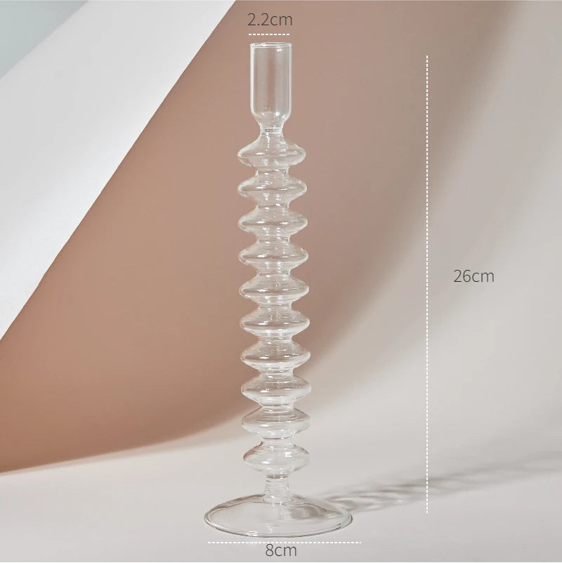 Modern Glass Candle Holder – Nordic Clear Design - candletown.net