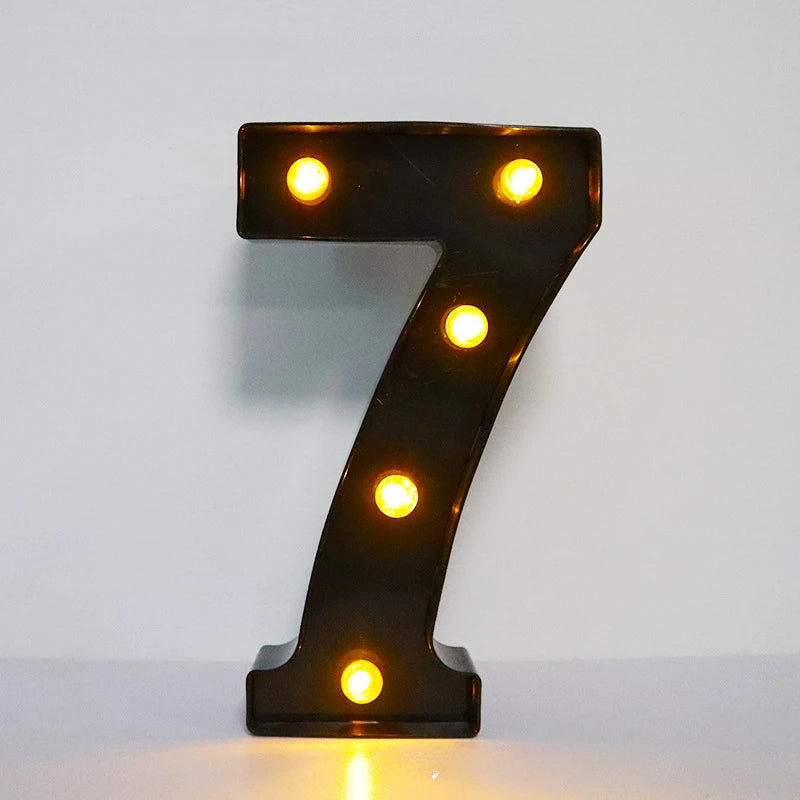 22cm LED Alphabet and Number Lights – Black Letter Decor - candletown.net