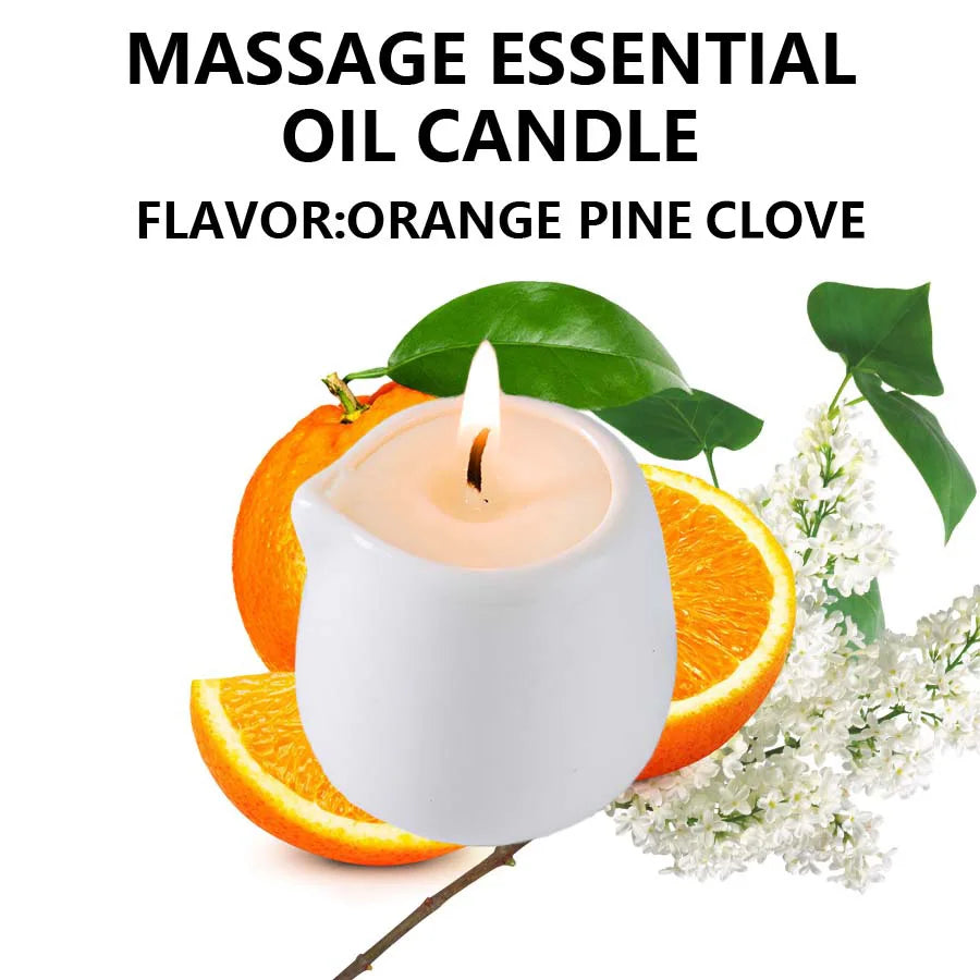 1pc Amber Vanilla massage essential oil candle, coconut wax, heating, body open back SPA romantic holder home decor valentines - candletown.net