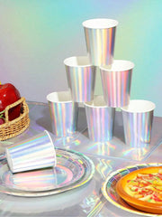 Rainbow Holographic Party Tableware Set