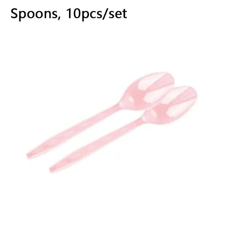 Light Pink Disposable Tableware Set - candletown.net