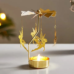 Golden Angel Chime Rotating Candle Holder - candletown.net