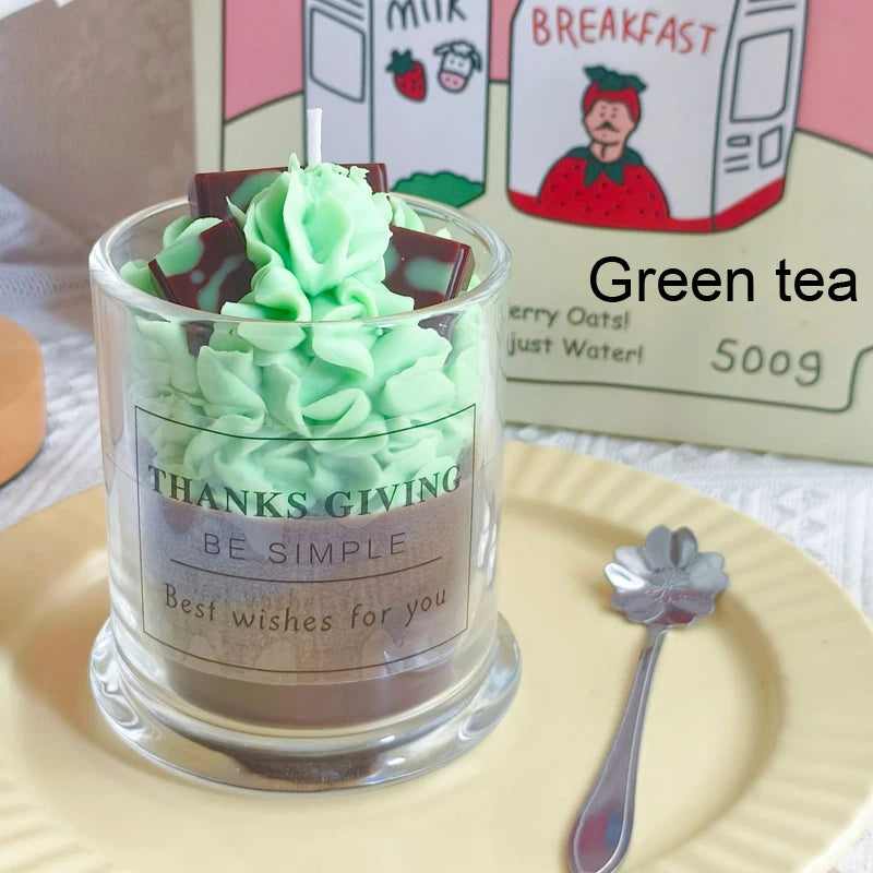 Dessert Cup Scented Candle – Faux Cake Design