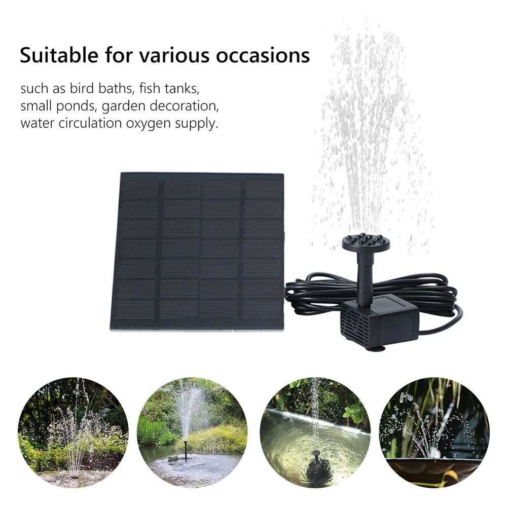 Solar Fountain with 6 Nozzles – Floating Pump for Garden & Yard - candletown.net