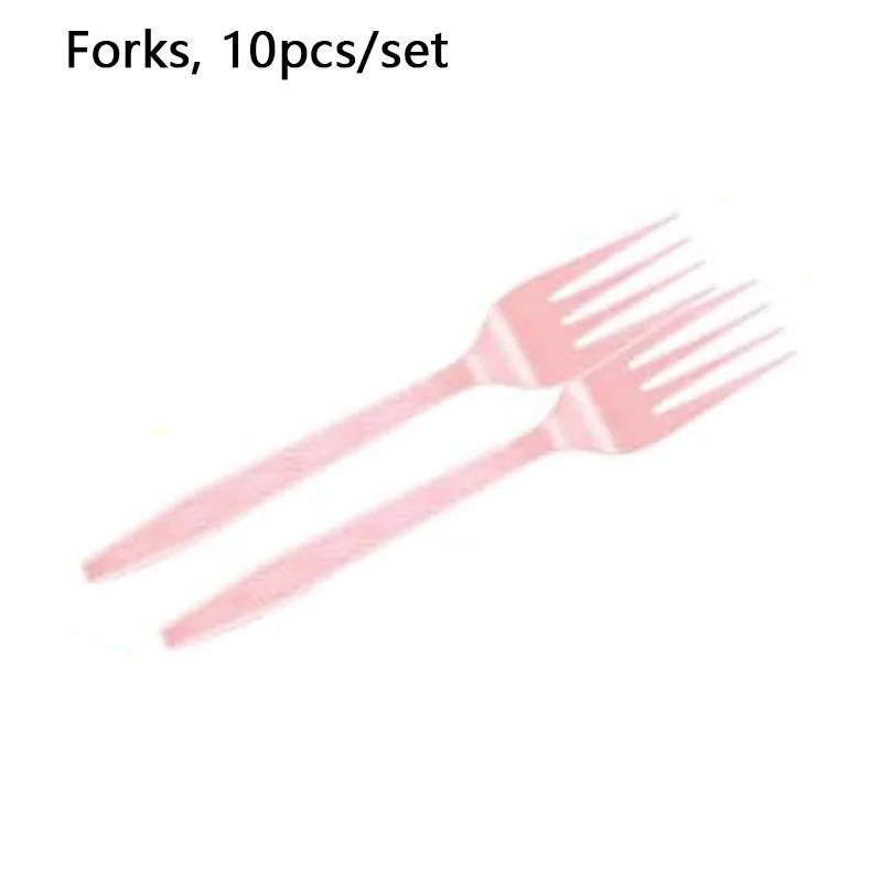 Light Pink Disposable Tableware Set - candletown.net
