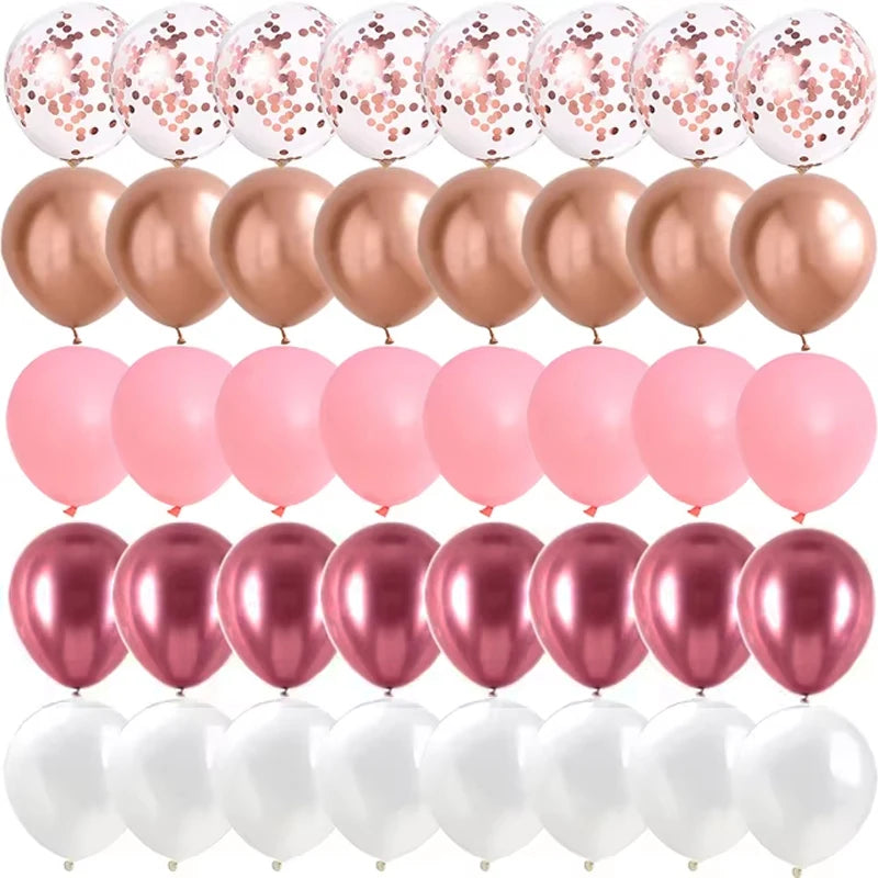 40PCS Rose Gold & Pink Balloons – Elegant Party Decorations - candletown.net