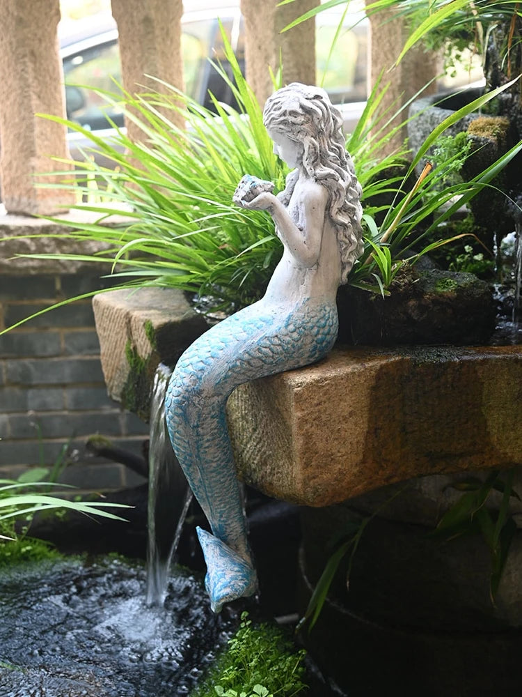 Resin Mermaid Garden Decoration – Outdoor Summer Accent - candletown.net