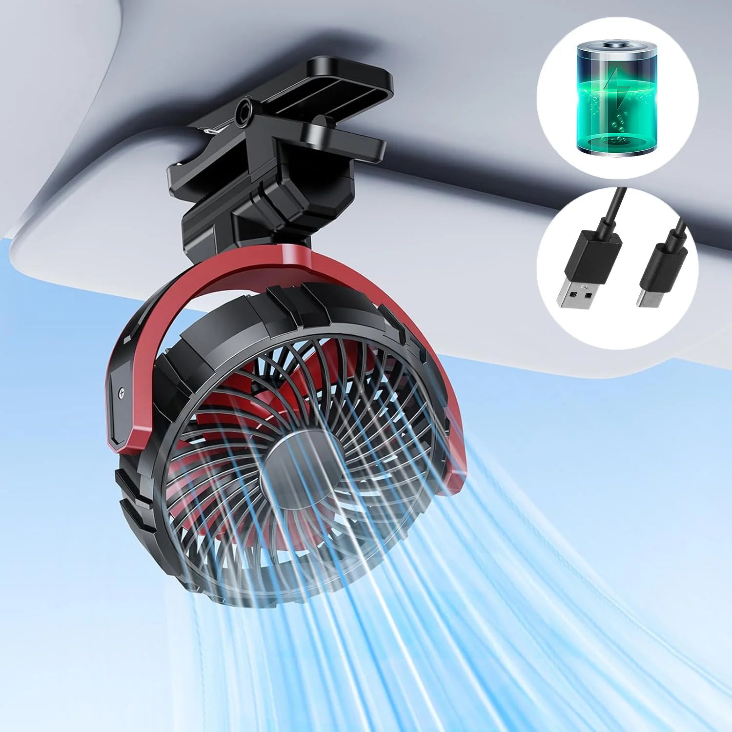 Portable Clip-On Fan for Stroller, Desk & Car