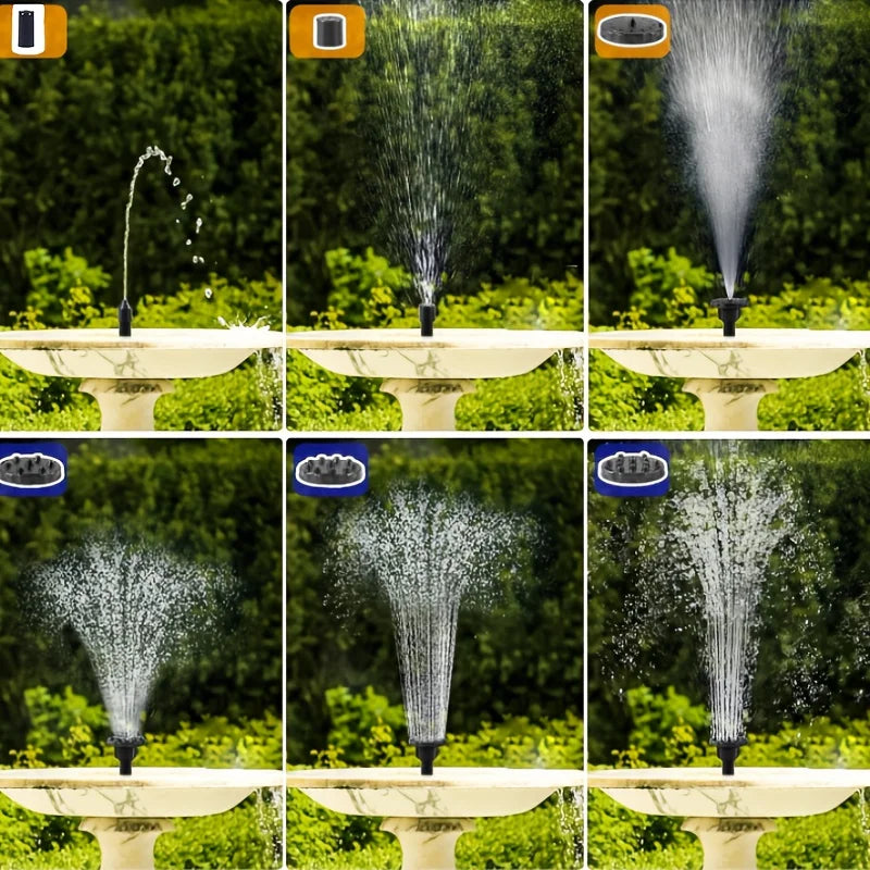Solar Fountain with 6 Nozzles – Floating Pump for Garden & Yard - candletown.net