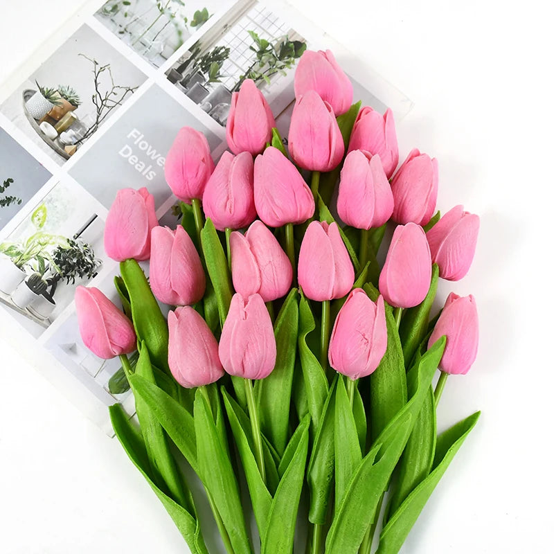 10pcs Tulip Artificial Flowers – Lifelike & Elegant Decor - candletown.net