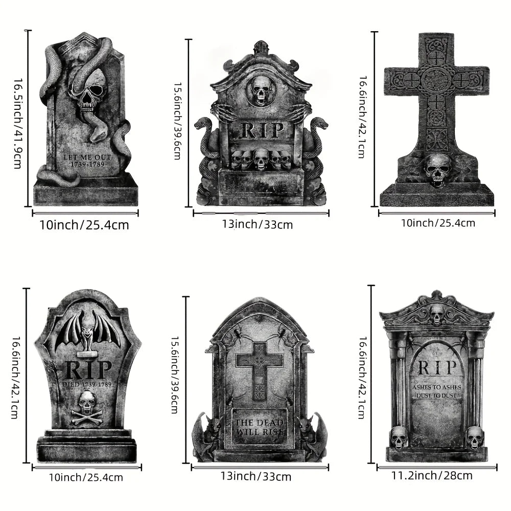 Halloween Outdoor Graveyard Tombstones – Realistic Skeleton Yard Decorations - candletown.net