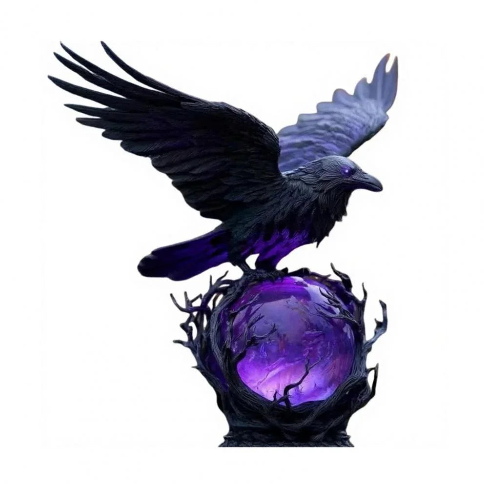 Raven Moonlight Gothic LED Table Lamp – Purple Orb Light - candletown.net