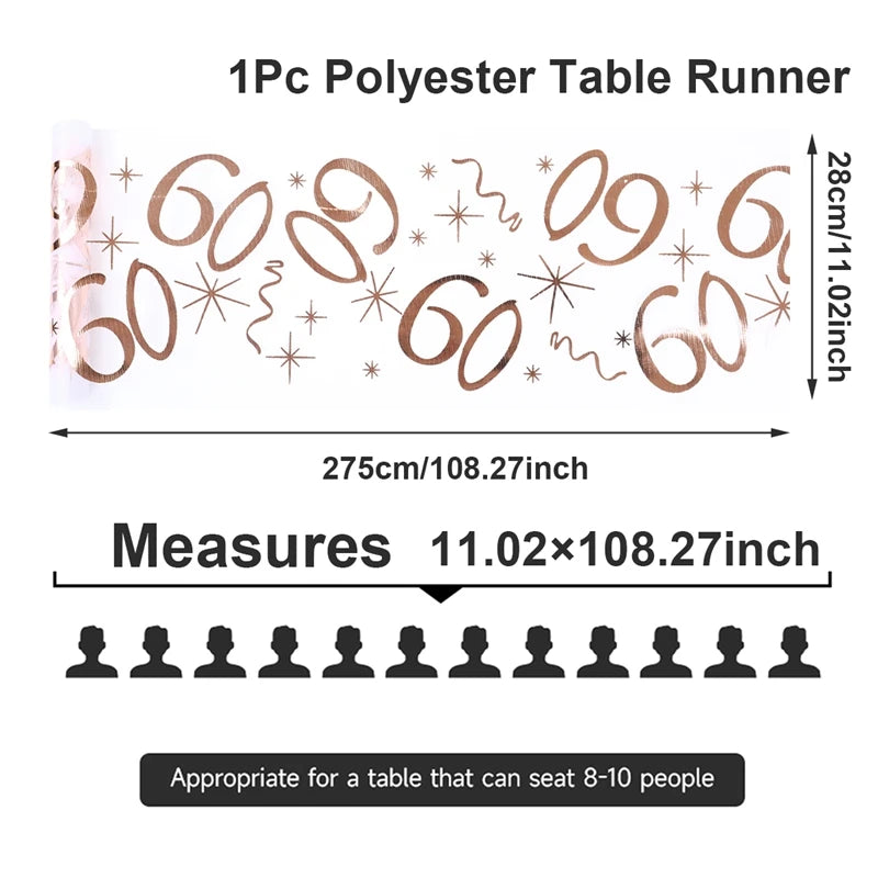 Birthday Table Runner – Gold, Silver & Black - candletown.net