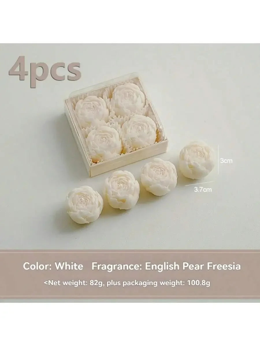 Rose Flower Shaped Soy Wax Candles – Set of 4 - candletown.net