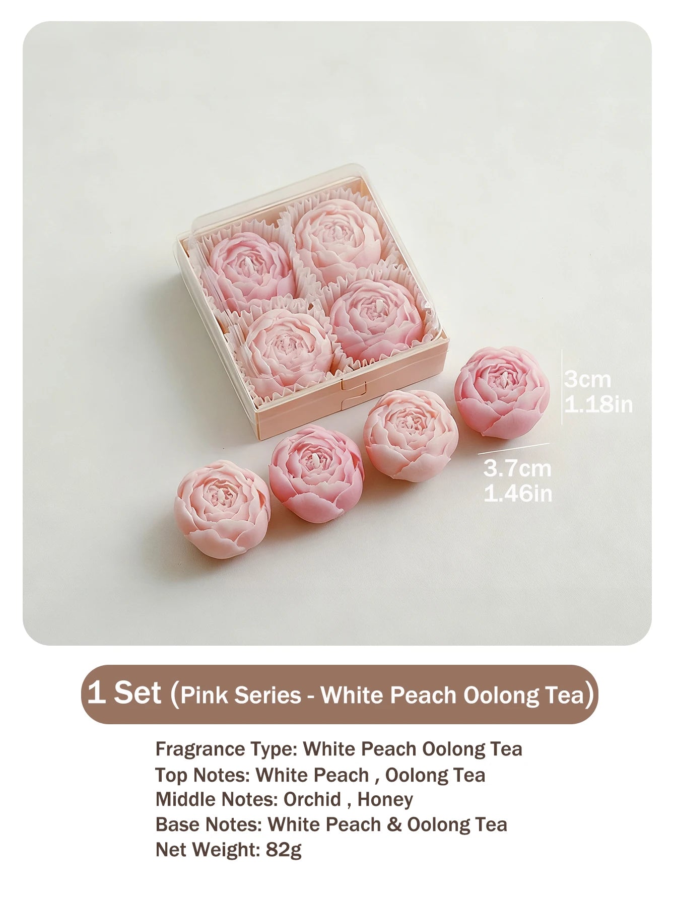 Rose Flower Shaped Soy Wax Candles – Set of 4 - candletown.net