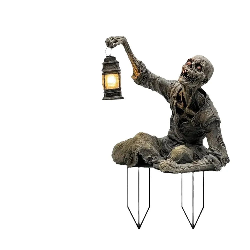 Halloween Zombie Lantern Ground Ornament – Acrylic Spooky Yard Decoration - candletown.net
