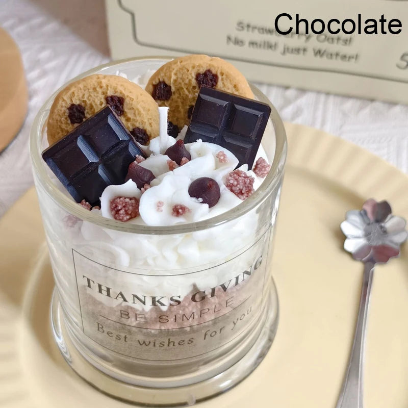 Dessert Cup Scented Candle – Faux Cake Design