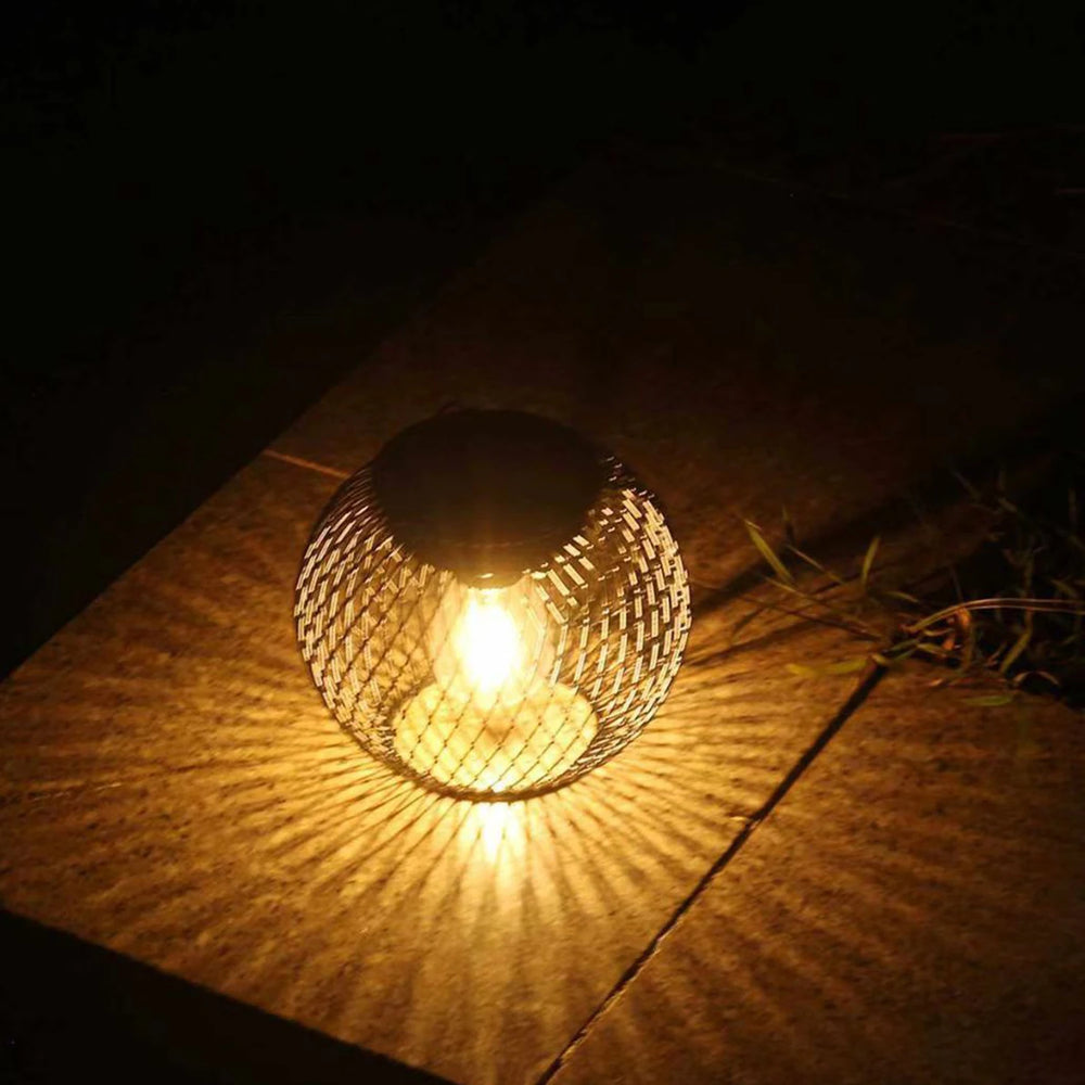 Outdoor Solar Grid Lantern – Waterproof Hanging Lamp - candletown.net