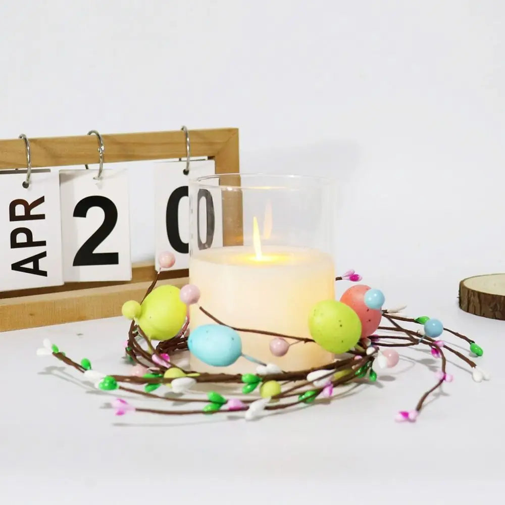 Handmade Easter Egg Flower Wreath – Candle Ring & Festive Decor - candletown.net
