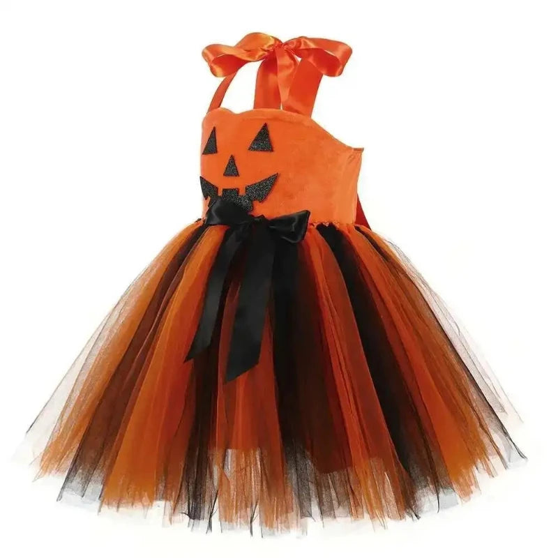 Girls Pumpkin Witch Costume – Halloween Tutu Dress Set - candletown.net