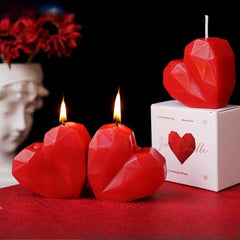 Red Heart Shaped Scented Candle - candletown.net