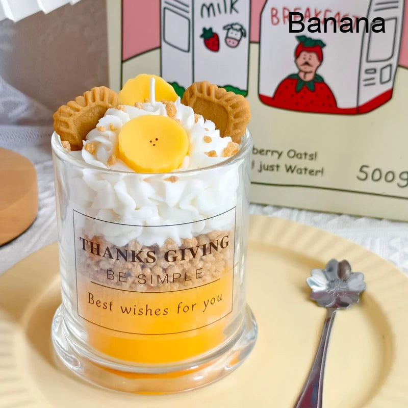 Dessert Cup Scented Candle – Faux Cake Design