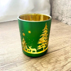 Christmas Glass Candle Holder – Red, Green & White