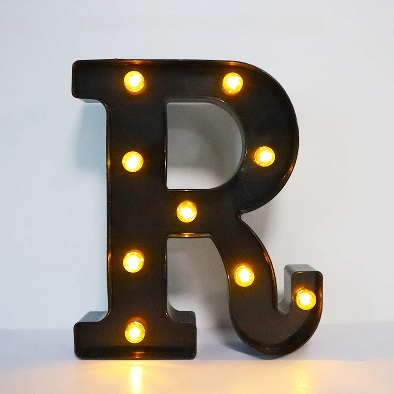 22cm LED Alphabet and Number Lights – Black Letter Decor - candletown.net