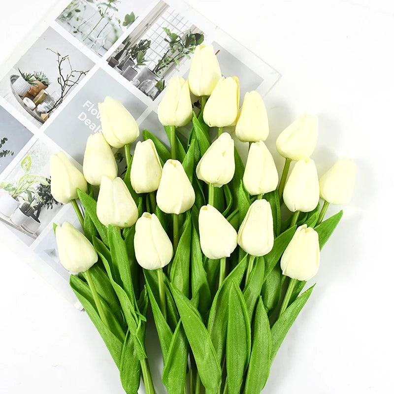 10pcs Tulip Artificial Flowers – Lifelike & Elegant Decor - candletown.net