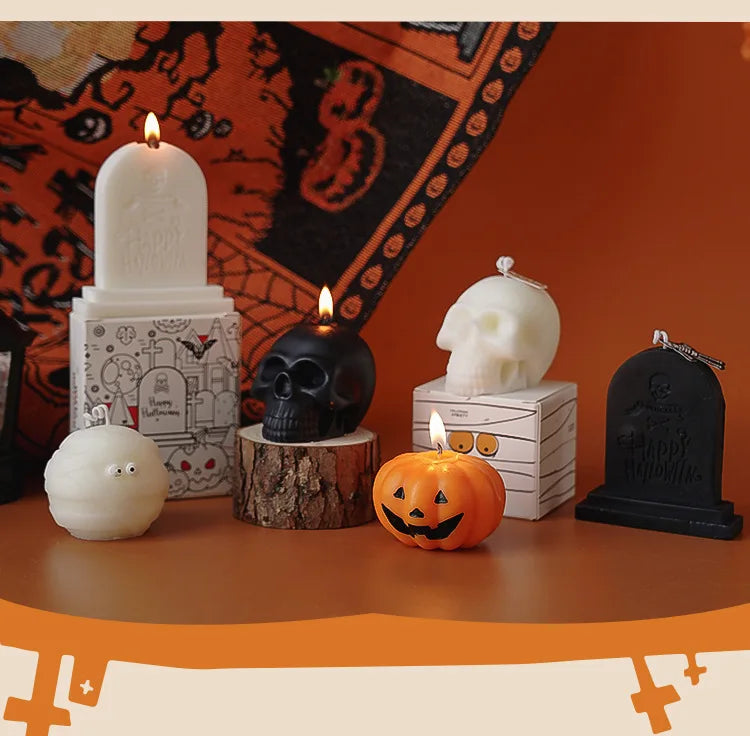 Handmade Halloween Scented Candles – Skull, Pumpkin & Tombstone Designs - candletown.net