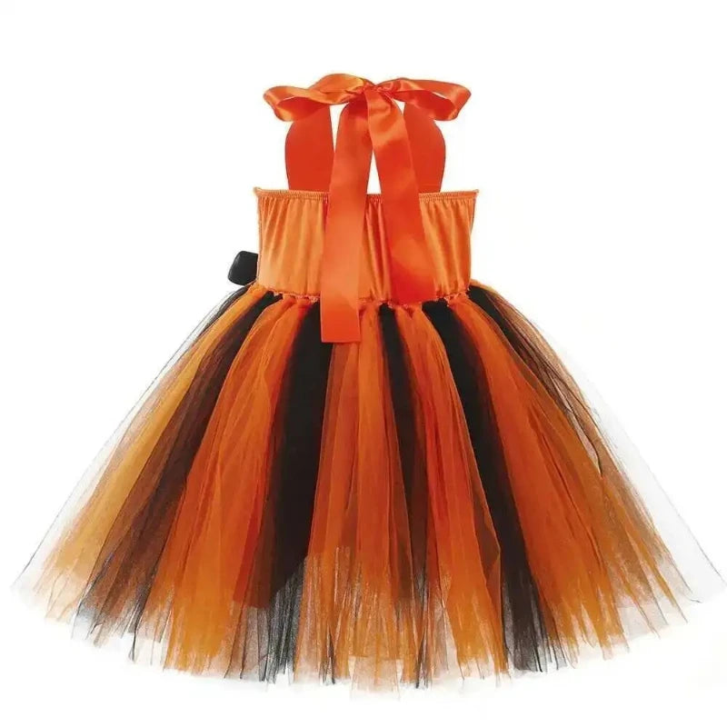 Girls Pumpkin Witch Costume – Halloween Tutu Dress Set - candletown.net