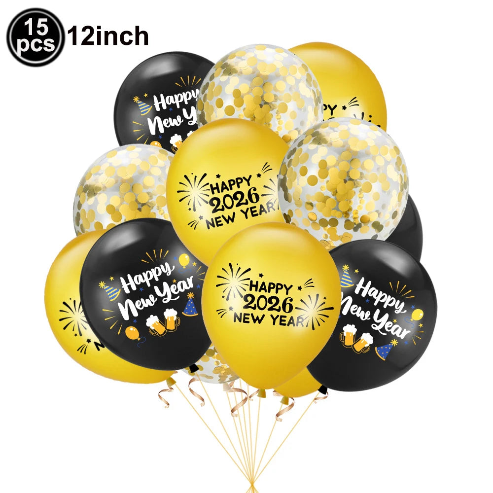 2026 New Year Latex Balloons
