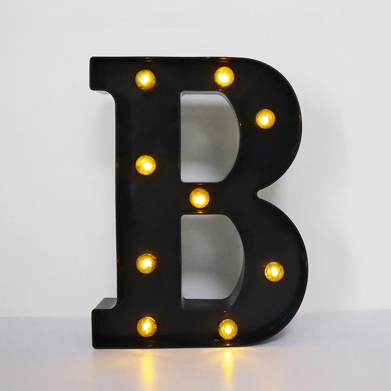 22cm LED Alphabet and Number Lights – Black Letter Decor - candletown.net