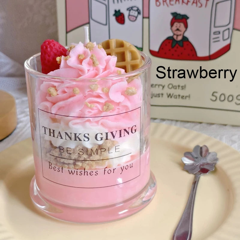 Dessert Cup Scented Candle – Faux Cake Design