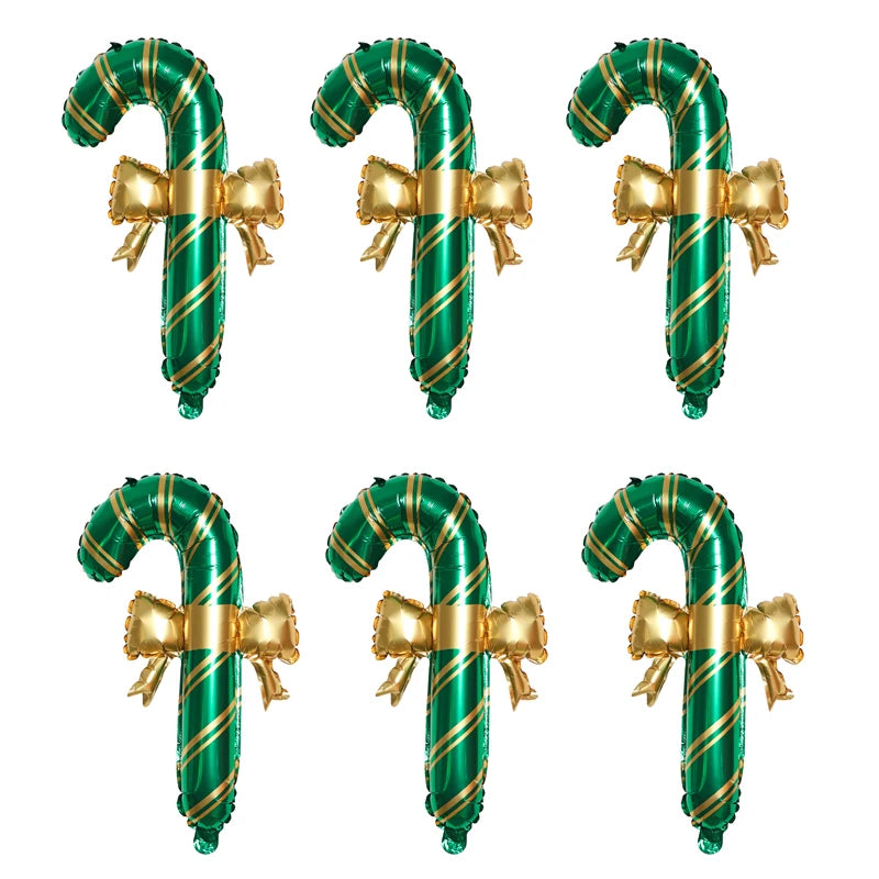 Candy Cane Foil Balloons – 6pcs Set