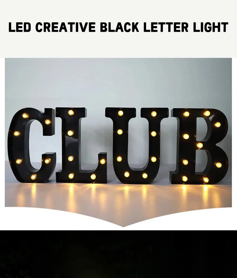 22cm LED Alphabet and Number Lights – Black Letter Decor - candletown.net