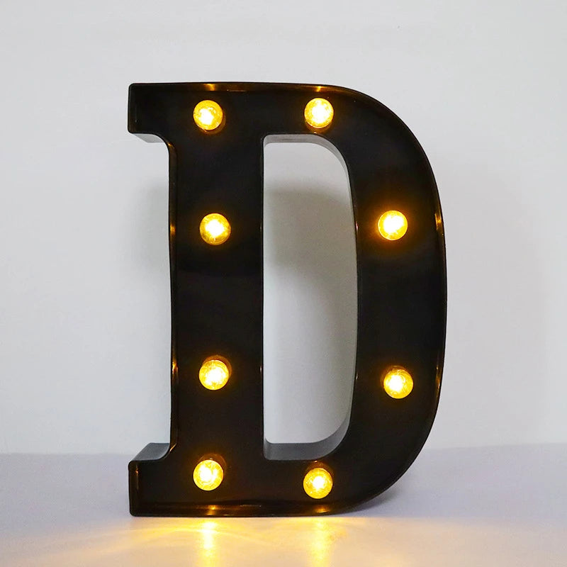 22cm LED Alphabet and Number Lights – Black Letter Decor - candletown.net