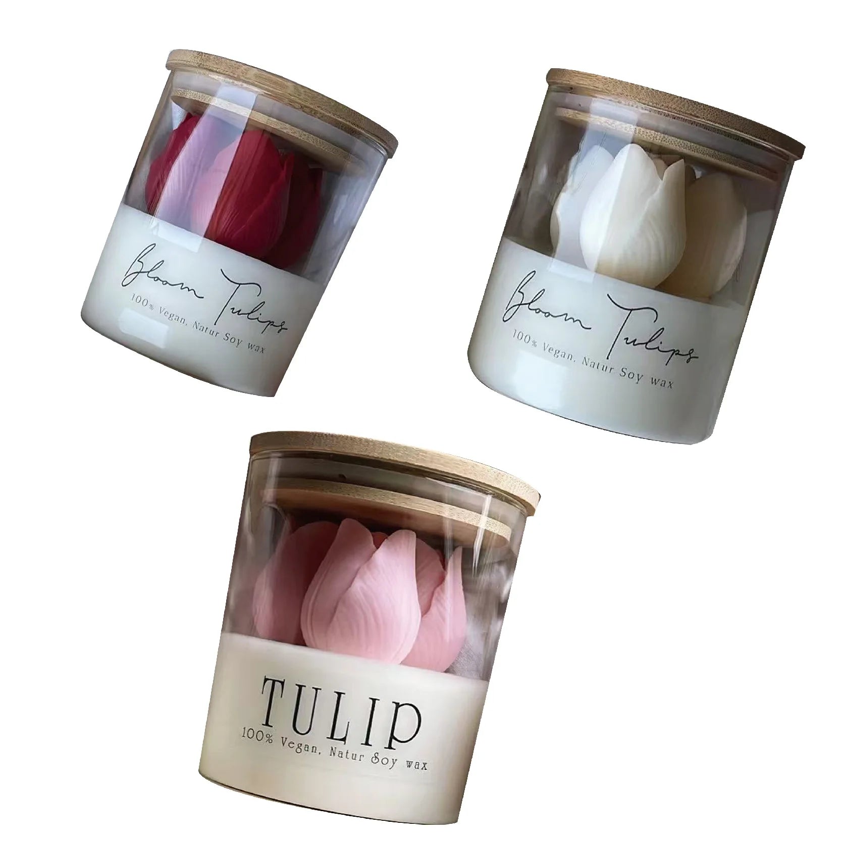 Tulip Aroma Soy Wax Candle in Glass - candletown.net