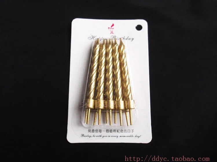 Slim Metallic Birthday Candles – Elegant Cake Topper - candletown.net