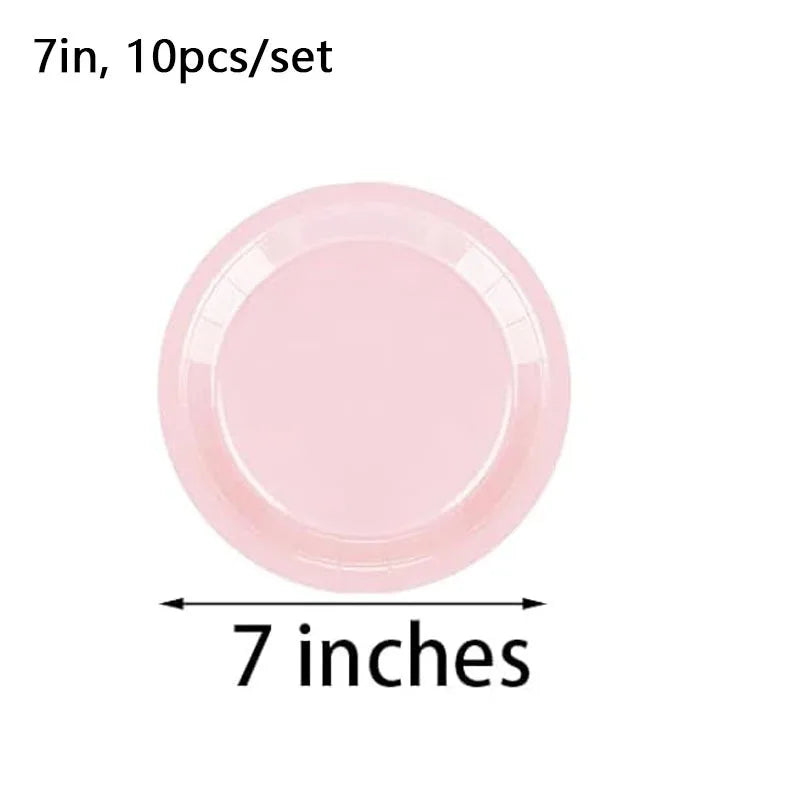 Light Pink Disposable Tableware Set - candletown.net