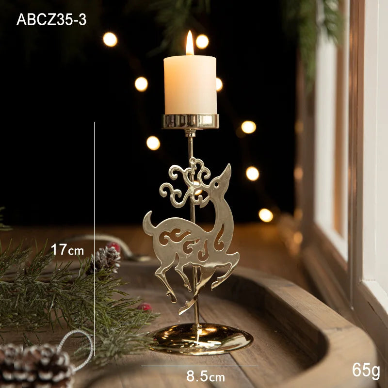 Christmas Metal Tealight Holders – Star, Snowflake & Elk