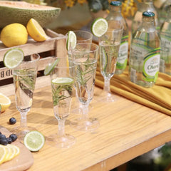 Disposable Champagne Glasses with Gold Rim - candletown.net