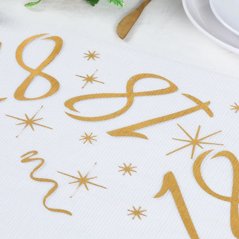 Birthday Table Runner – Gold, Silver & Black - candletown.net