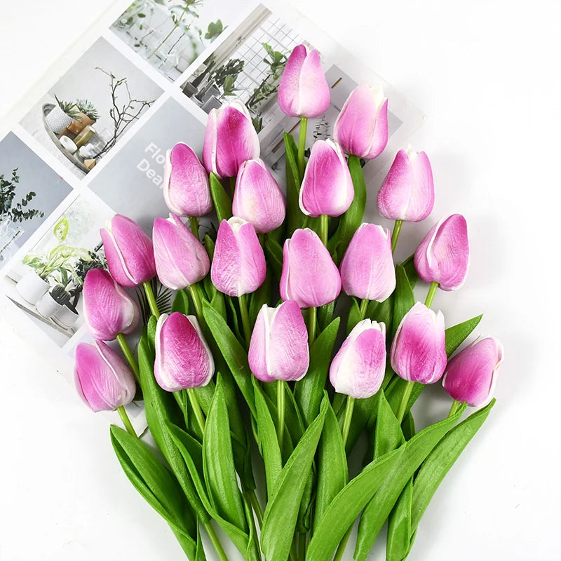 10pcs Tulip Artificial Flowers – Lifelike & Elegant Decor - candletown.net