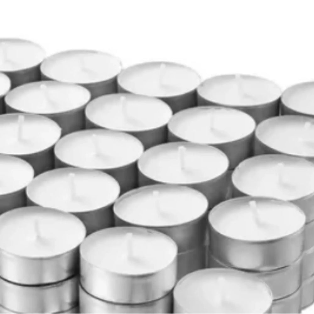 100 Pack Unscented Tea Light Candles - candletown.net