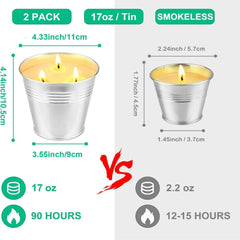 3-Wick Citronella Bucket Candles (2 x 17oz) – Outdoor Mosquito Protection - candletown.net