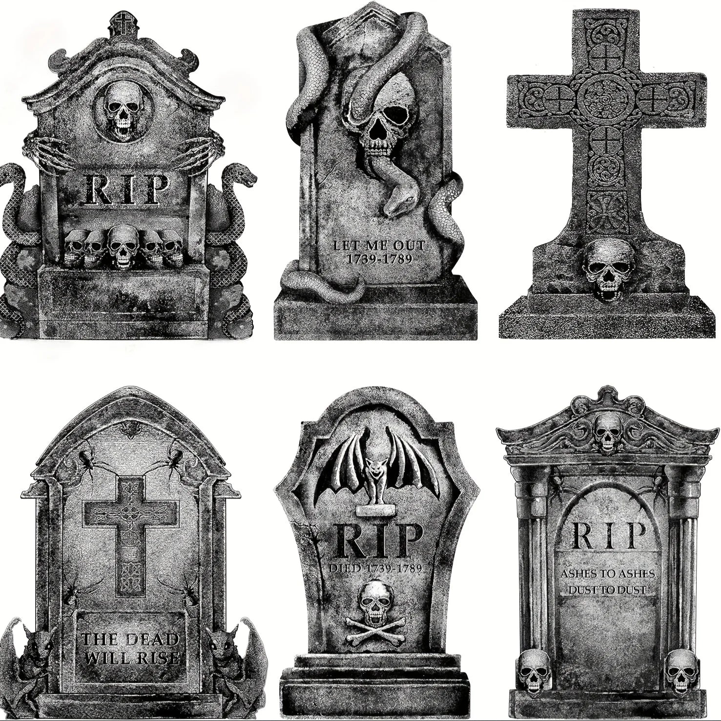 Halloween Outdoor Graveyard Tombstones – Realistic Skeleton Yard Decorations - candletown.net